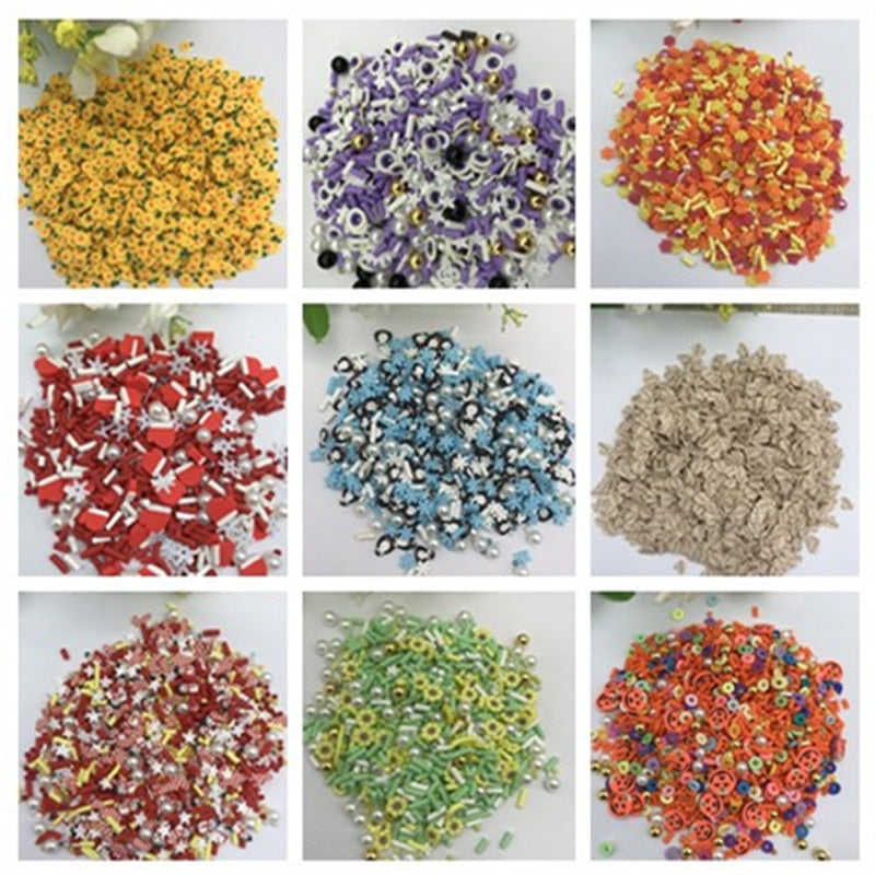 20g Christmas Halloween Flower Fish DIY Supplies Nails Art Polymer Clear Clay accessories DIY Sequins scrapbook shakes Craft