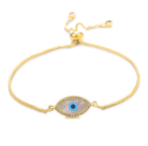 JUWANG Turkish Blue Evil Eye Charm Link Bracelets For Women Vintage Fatima Hand Chain Bracelet Fashion DIY Jewelry ojo turco