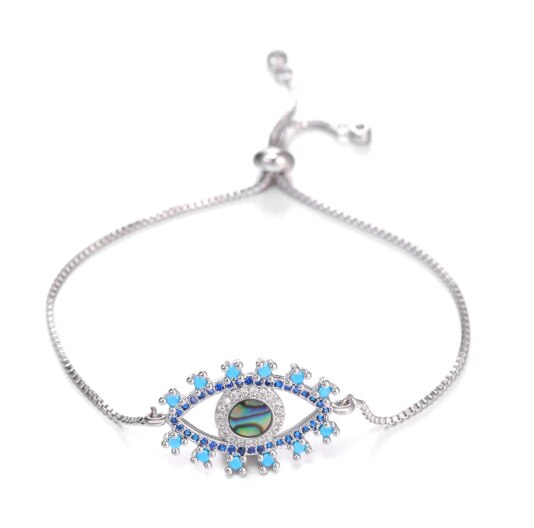 JUWANG Turkish Blue Evil Eye Charm Link Bracelets For Women Vintage Fatima Hand Chain Bracelet Fashion DIY Jewelry ojo turco