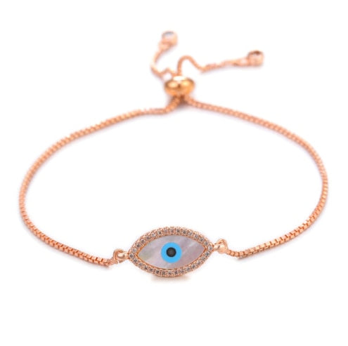 JUWANG Turkish Blue Evil Eye Charm Link Bracelets For Women Vintage Fatima Hand Chain Bracelet Fashion DIY Jewelry ojo turco