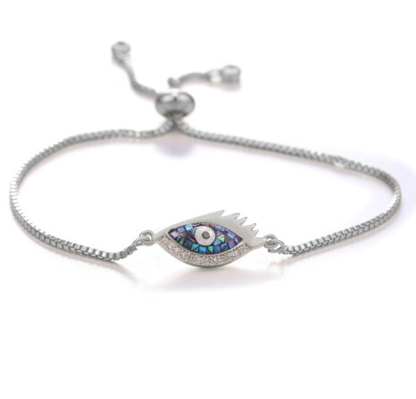 JUWANG Turkish Blue Evil Eye Charm Link Bracelets For Women Vintage Fatima Hand Chain Bracelet Fashion DIY Jewelry ojo turco