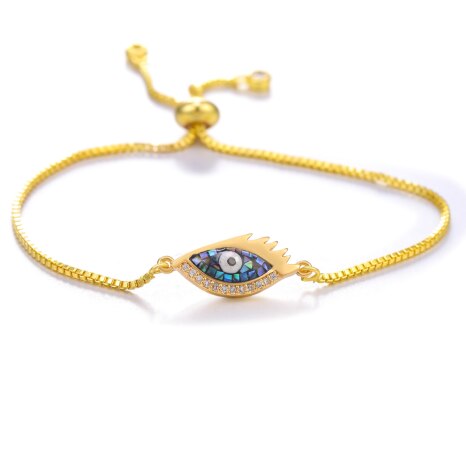 JUWANG Turkish Blue Evil Eye Charm Link Bracelets For Women Vintage Fatima Hand Chain Bracelet Fashion DIY Jewelry ojo turco