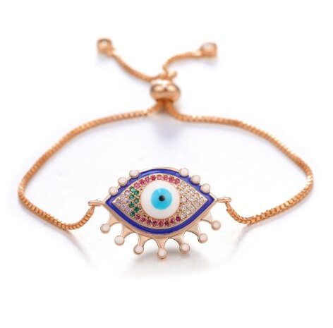 JUWANG Turkish Blue Evil Eye Charm Link Bracelets For Women Vintage Fatima Hand Chain Bracelet Fashion DIY Jewelry ojo turco