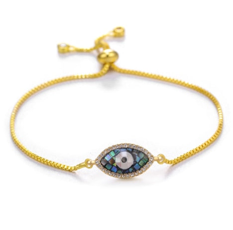 JUWANG Turkish Blue Evil Eye Charm Link Bracelets For Women Vintage Fatima Hand Chain Bracelet Fashion DIY Jewelry ojo turco