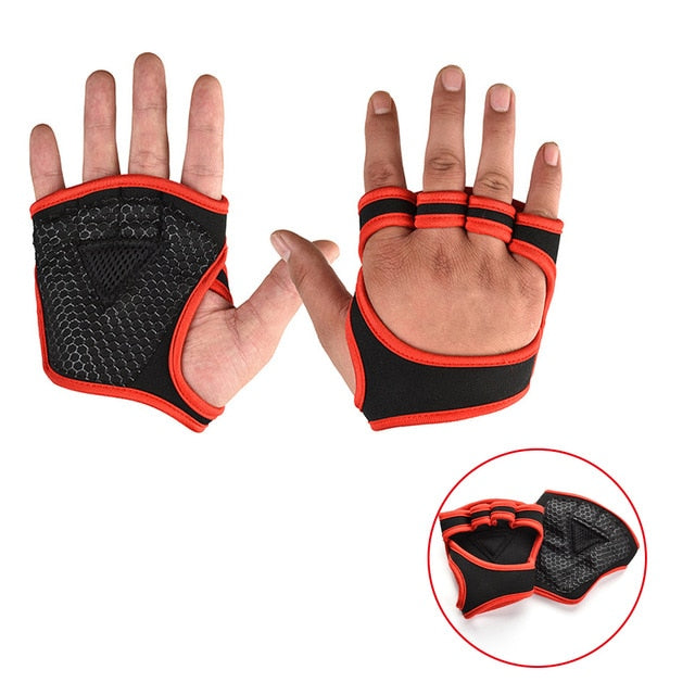 New 1 Pair Weight Lifting Training Gloves Women Men Fitness Sports Body Building Gymnastics Grips Gym Hand Palm Protector Gloves