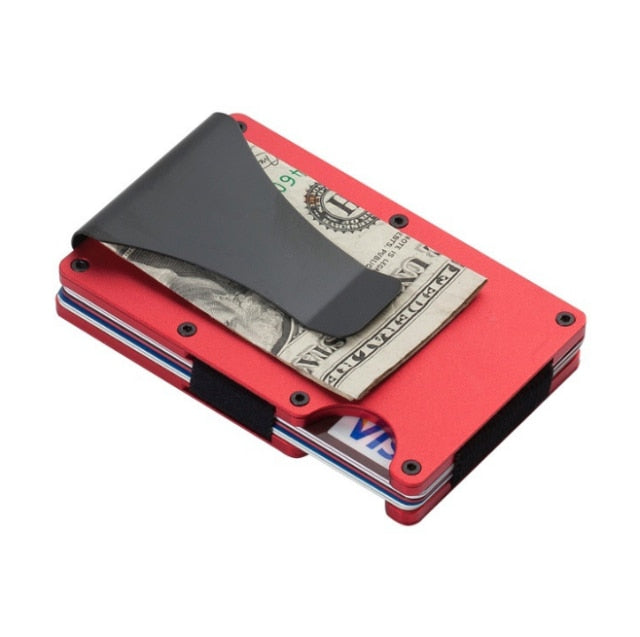 Carbon Fiber Credit Card Holder RFID Non-scan Metal Wallet Purse Male Business Card Holder Carteira Masculina Billetera