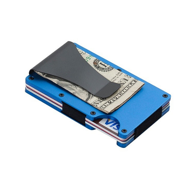 Carbon Fiber Credit Card Holder RFID Non-scan Metal Wallet Purse Male Business Card Holder Carteira Masculina Billetera