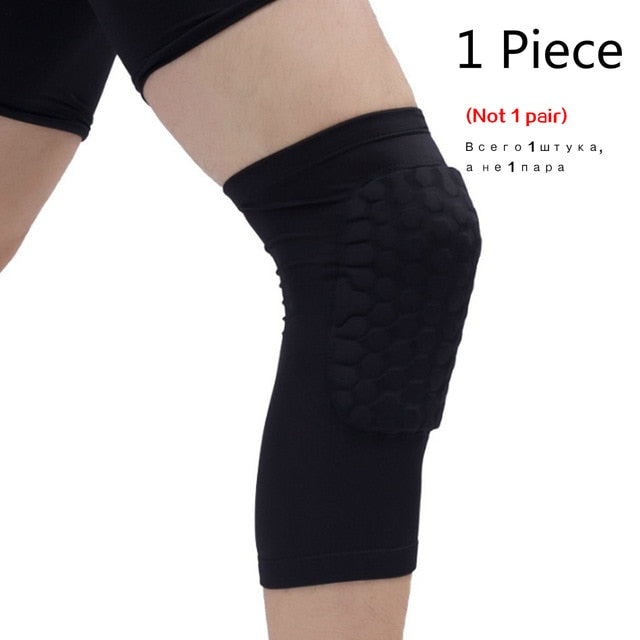 WorthWhile 1PC Basketball Knee Pads Protector Compression Sleeve Honeycomb Foam Brace Kneepad Fitness Gear Volleyball Support