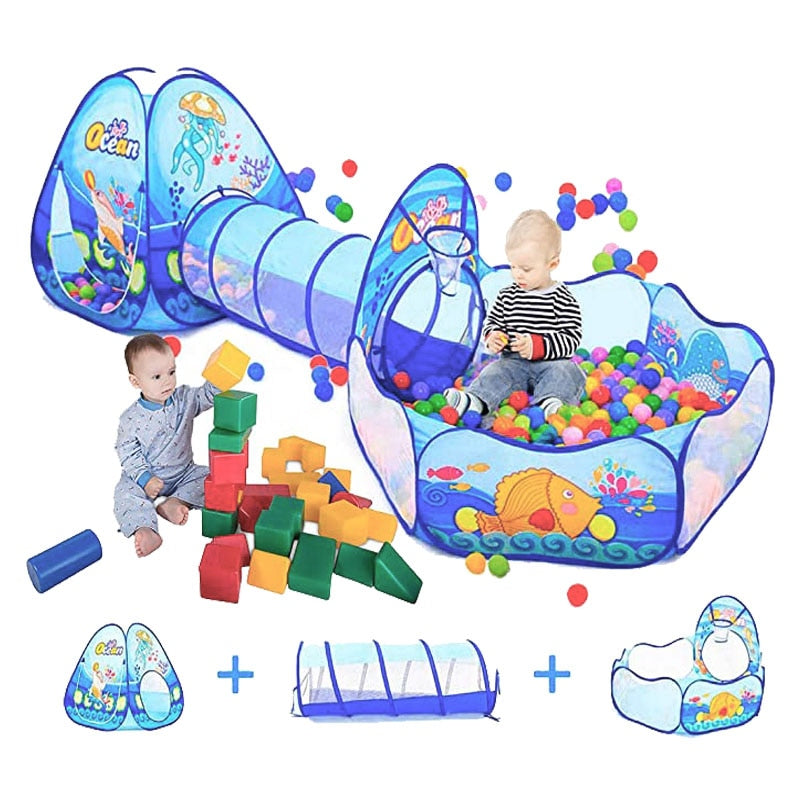 Portable Baby Playground Playpen for Children Large Kids Tent Ball Pool Bebe Balls Pit with Tunnel Baby Park Camping Dry Pool