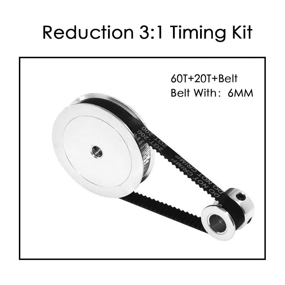 GT2 Timing Belt Pulley 60teeth 20teeth  5mm/8mm Reduction 3:1/1:3 belt width 6mm for 3D printer accessories