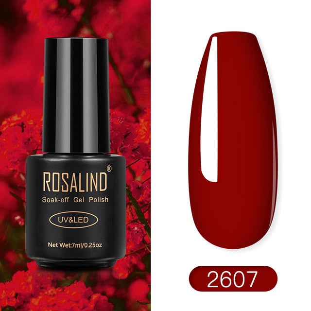 ROSALIND Nail Polish Red Nude Series Polish All For Manicure Nails Art Semi Permanent Gel UV LED Soff Off Hybrid Varnishes