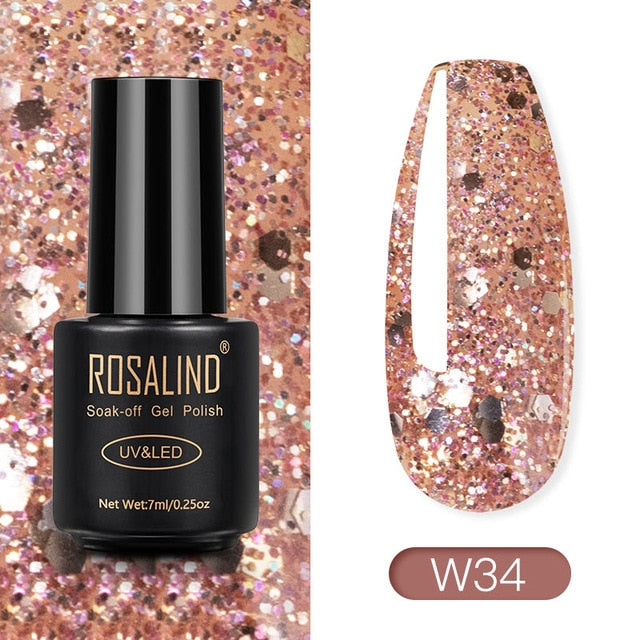 ROSALIND Nail Polish Red Nude Series Polish All For Manicure Nails Art Semi Permanent Gel UV LED Soff Off Hybrid Varnishes