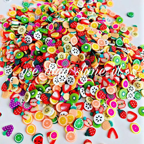 200Pcs Avocado Fruit Slices Additives For Slime Supplies Accessories Decor Filler for slime Charms Clay For Nail Art