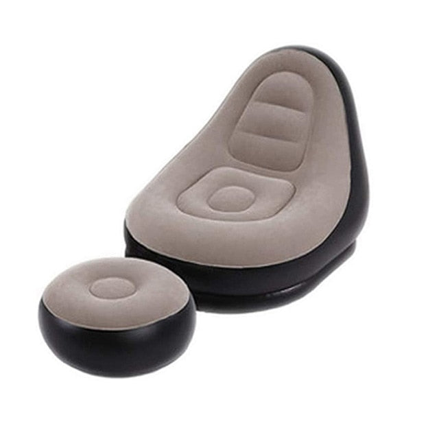 1set inflatable sofa BEAN BAG lazy sofa olding recliner outdoor sofa bed with pedal flocking single sofa chair pile coating