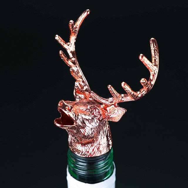 2 Styles of Deer Head Wine Mouth Deer Head Wine Guide Pour Wine Stopper Zinc Alloy Wine Stopper Bartender Tool Wine Accessories