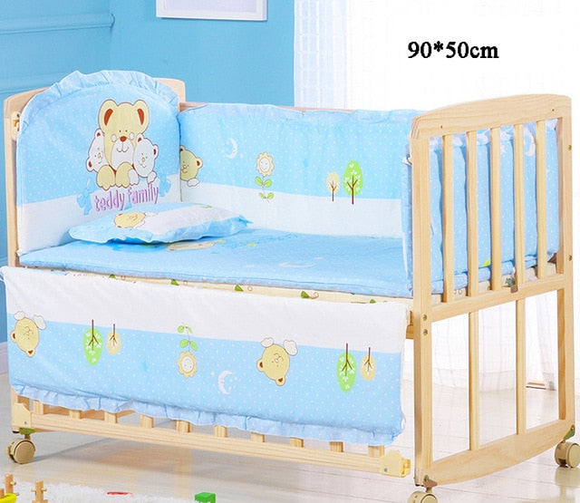 5Pcs/Set Cartoon Animal Baby Crib Bed Bumper For Newborns Infant Bedding Set 100%Cotton Children's Bed Protector Room Dec   ZT25