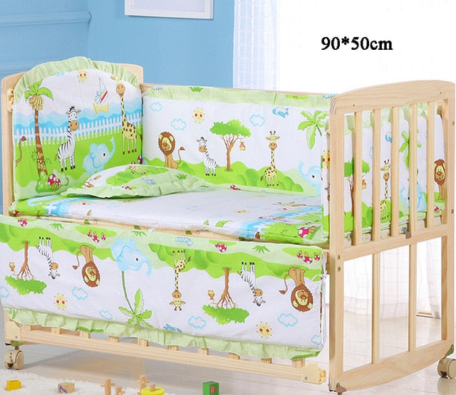 5Pcs/Set Cartoon Animal Baby Crib Bed Bumper For Newborns Infant Bedding Set 100%Cotton Children's Bed Protector Room Dec   ZT25