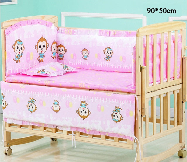 5Pcs/Set Cartoon Animal Baby Crib Bed Bumper For Newborns Infant Bedding Set 100%Cotton Children's Bed Protector Room Dec   ZT25