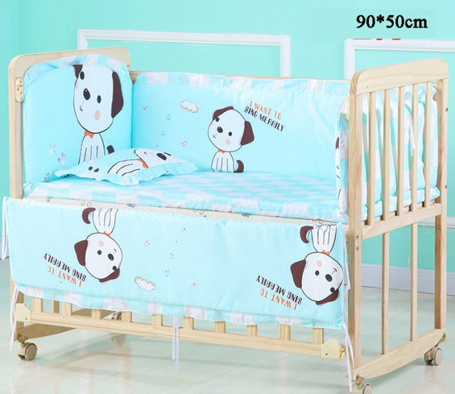 5Pcs/Set Cartoon Animal Baby Crib Bed Bumper For Newborns Infant Bedding Set 100%Cotton Children's Bed Protector Room Dec   ZT25