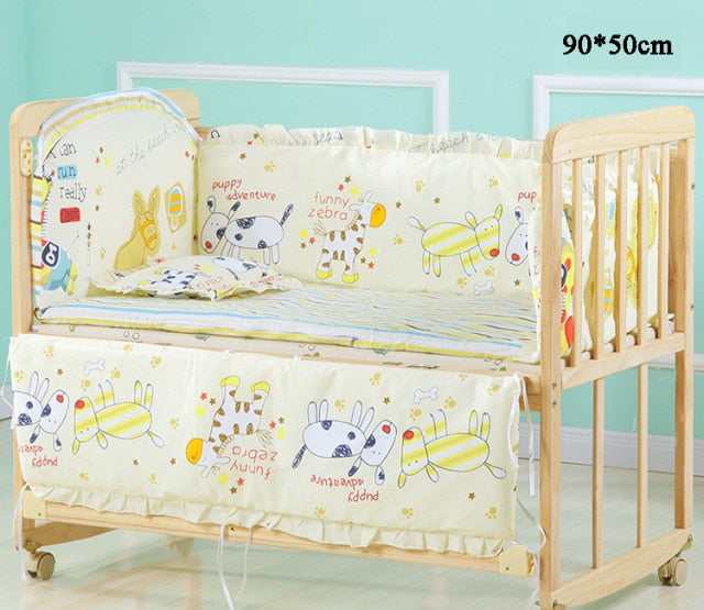 5Pcs/Set Cartoon Animal Baby Crib Bed Bumper For Newborns Infant Bedding Set 100%Cotton Children's Bed Protector Room Dec   ZT25