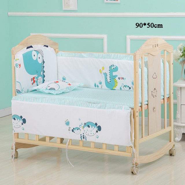 5Pcs/Set Cartoon Animal Baby Crib Bed Bumper For Newborns Infant Bedding Set 100%Cotton Children's Bed Protector Room Dec   ZT25