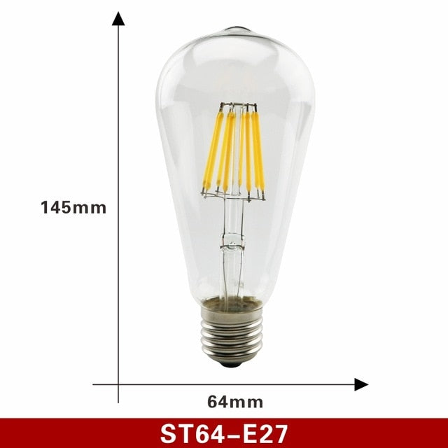 E27 E14 Retro Edison LED Filament Bulb Lamp 220V-240V Light Bulb C35 G45 A60 ST64 G80 G95 G125 Glass Bulb Vintage Candle Light
