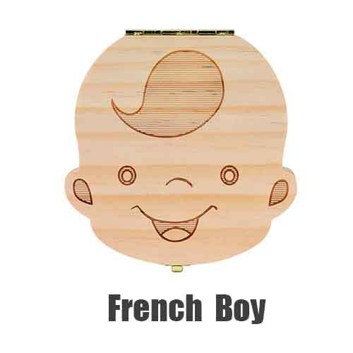 Baby Tooth Box Poland/English/Dutch/Russian/French /Italian  Wooden Milk Teeth Organizer Storage Boys Girls Baby Souvenirs Gift