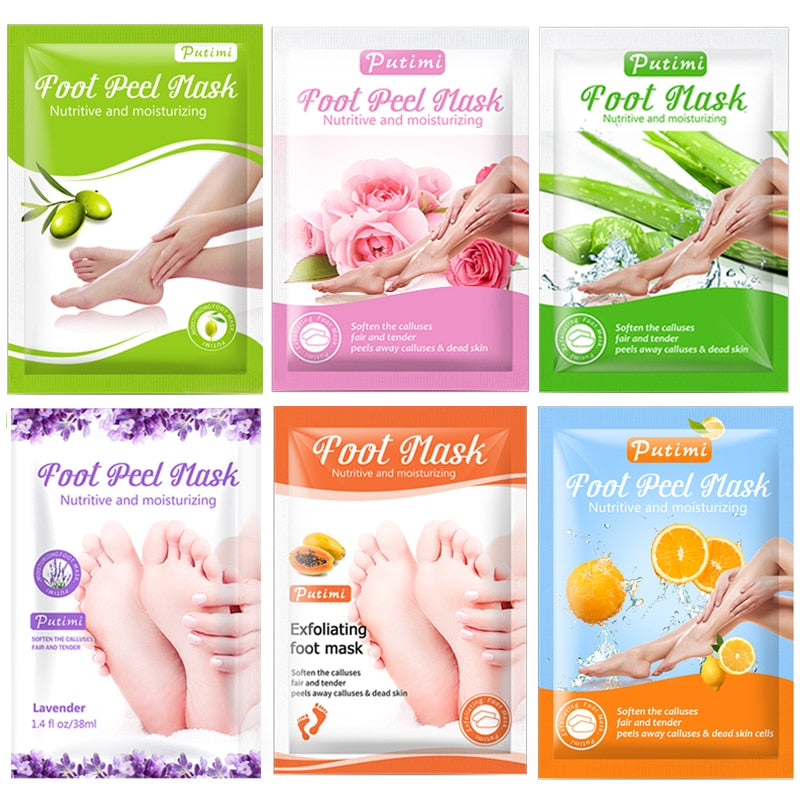 12pcs=6packs Exfoliating Foot Mask for Legs Removes Calluses Dead Skin Feet Peeling Mask Whitening Socks for Pedicure Foot Patch