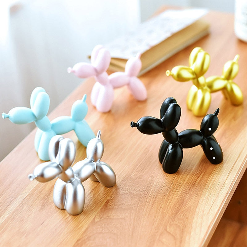 Resin Crafts Sculpture Gift Cute Small Balloon Dog Party Accessories Home Desktop Ornament Cake Dessert Decoration 9*3.5*7.5cm
