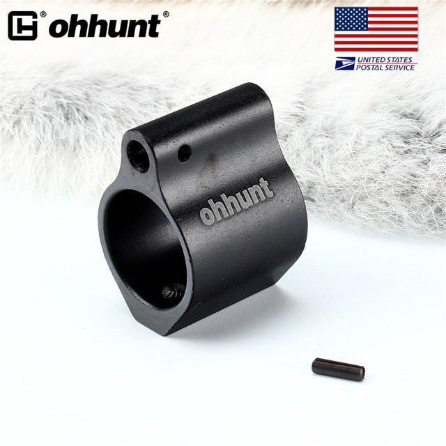 SHIP FROM USA Ohhunt Aluminum Gas Block Low Profile Set Screw Standard Barrel 0.750 Inch Inside Diameter AR15 Accessories