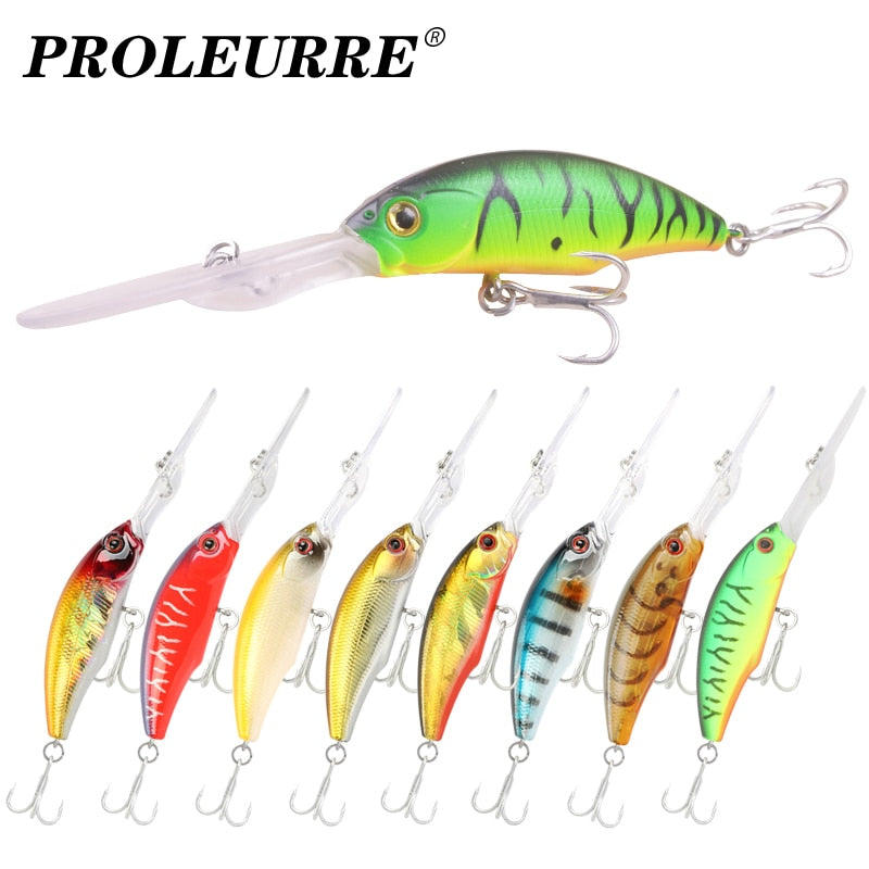 1Pcs Deep Diving Fishing Minnow Hard Lures 9.5cm 8g Wobbler Swimbaits Artificial Plastic Bait Crankbait Bass Isca Pesca Tackle