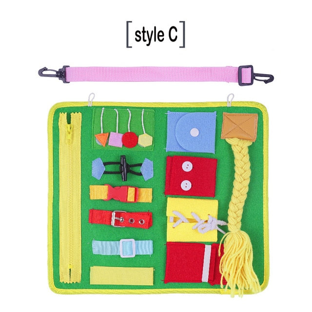 Kids Montessori Toys Baby Busy Board Buckle Training Essential Educational Sensory Board For Toddlers Ntelligence Development