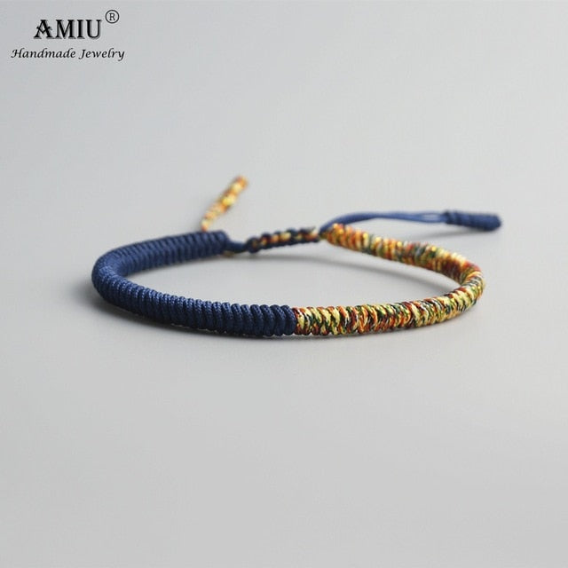 AMIU 41 Colors Tibetan Buddhist Love Lucky Charm Tibetan Bracelets & Bangles For Women Men Handmade Knots Rope Budda Bracelet
