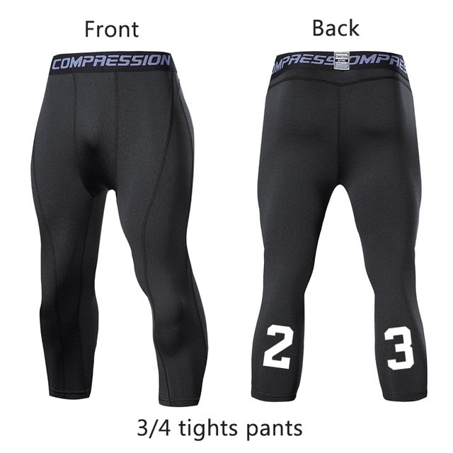 Men's Compression Pants Male Tights Leggings for Running Gym Sport Fitness Quick Dry Fit Joggings Workout White Black Trousers