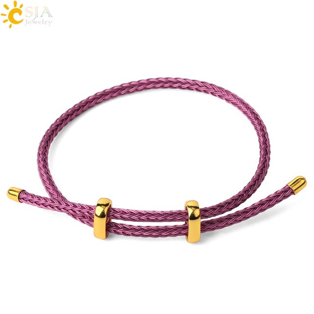 CSJA Red Thread String Bracelets on Hand Lucky Bracelet Femme 2020 Braided Rope Stainless Steel Adjustable Jewelry Bijoux G434