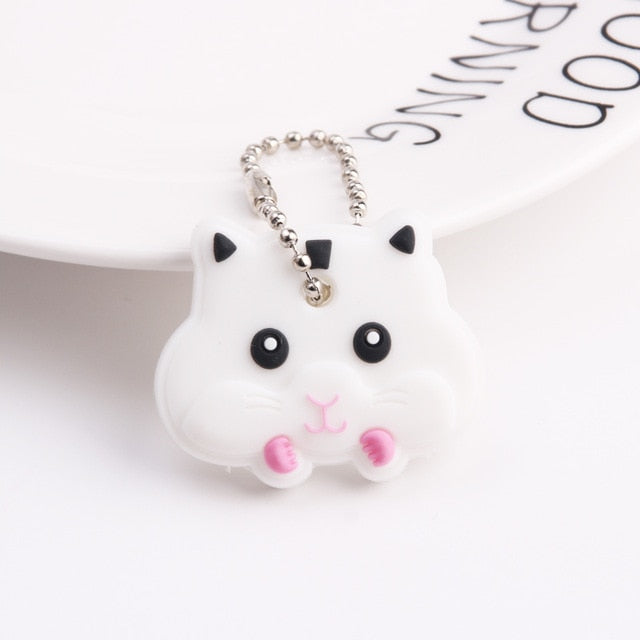 Cute Cartoon Keychain Silicone Cat Dog Protective Key Case Cover for Key Control Dust Cap Holder Gift Women Key Chain