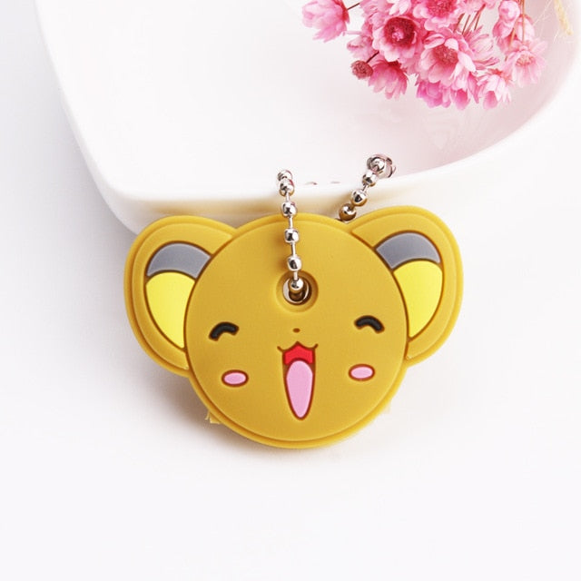 Cute Cartoon Keychain Silicone Cat Dog Protective Key Case Cover for Key Control Dust Cap Holder Gift Women Key Chain