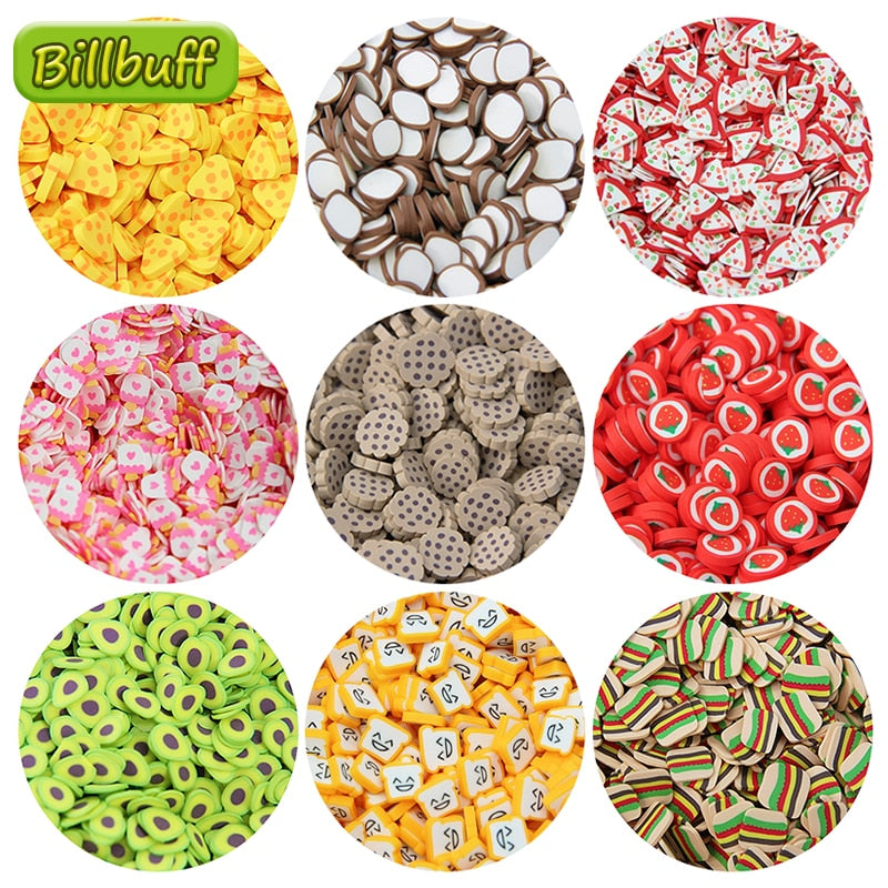 10g DIY Simulation Food Slice Slimes Additives Soft Slice for Nail Art Beauty Decor Slimes Filler Supplies Charms Accessories To