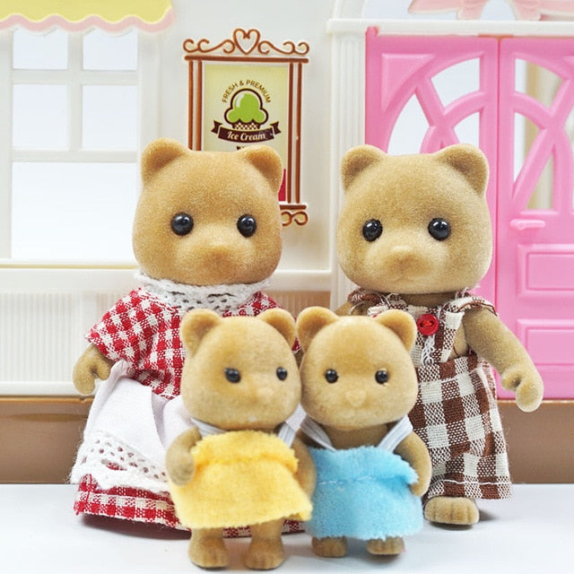 Simulation Forest Rabbit Family Doll Dollhouse Figures Furniture DIY Playset PlayHouse Bedroom Girl Toys Accessories Xmas Gifts