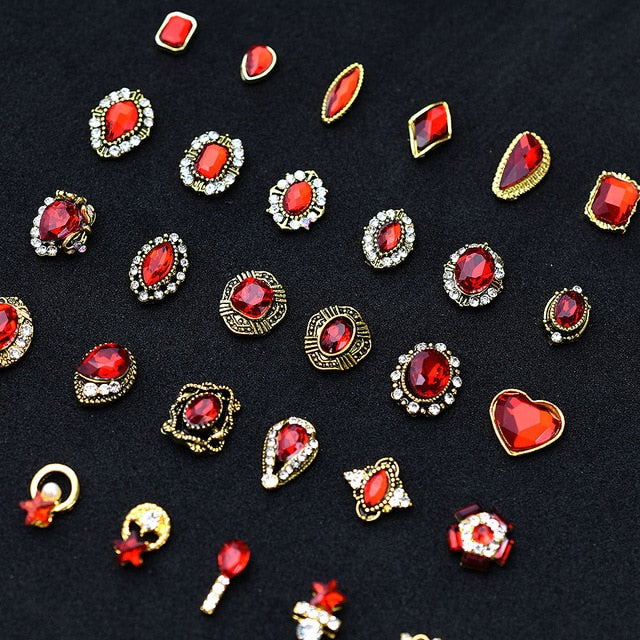 10PCs Mix Random 3D Gems Rhinestones Nails Strass Nail Art Decorations Stone Accessories Supplies Charms Butterfly Glitter