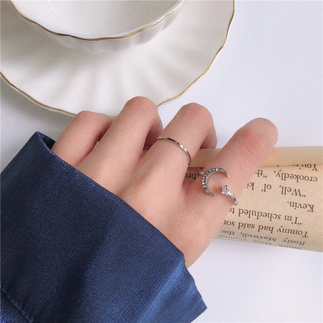 2020 Fashion Simple Design anillos Vintage Silver Color Joint Rings Sets for Women Jewelry Korean Version Joint Rings