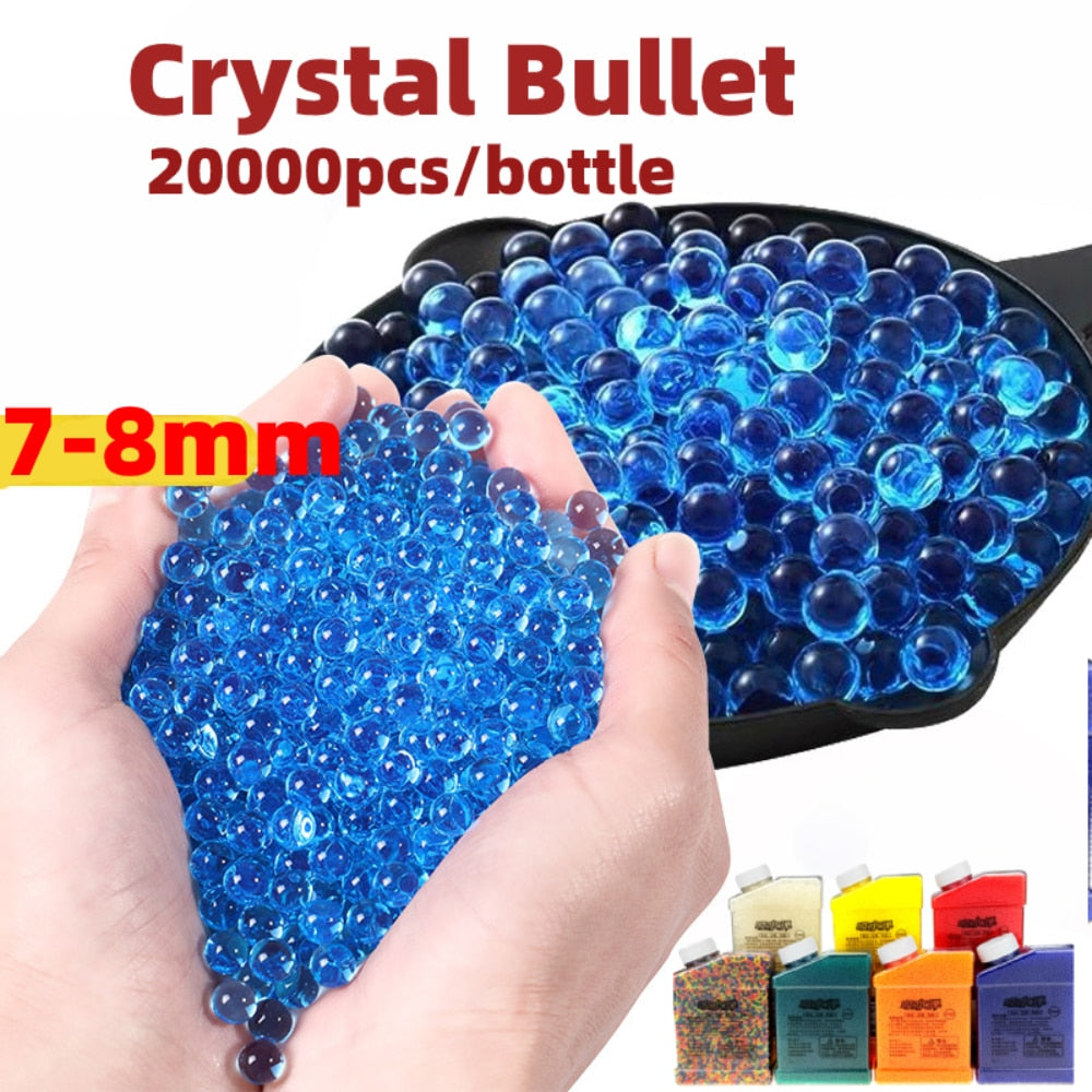 7-8mm 20000pcs/box Soft Water Bullets BB Gel Paint Ball Airsoft Ammo Beads Weapon Guns Blaster Accessories Glock Toys for Boys