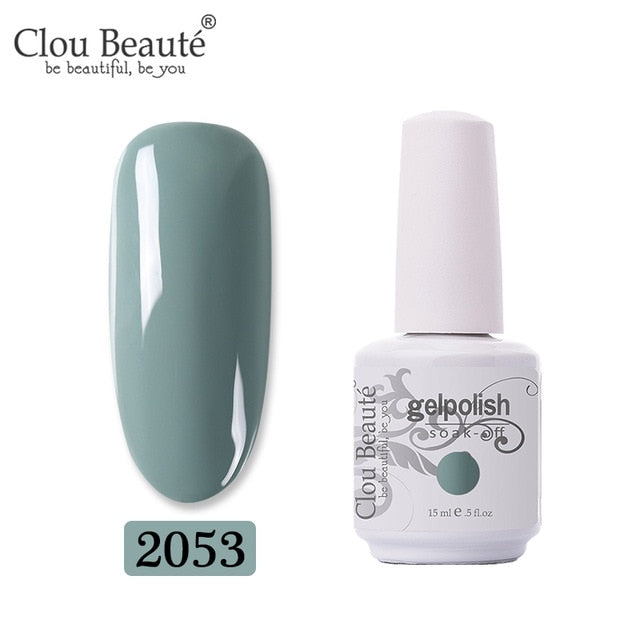 Clou Beaute 64 Colors Gel Nail Polish White Gel UV Nail Matte Base Top Gel Polish Soak Off UV Varnish Gel Paint 15ml Nail Art