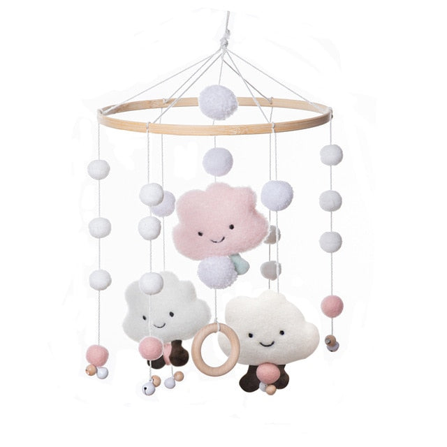 Let's Make Dropshipping Baby Rattles Crib Mobiles Toy Bed Bell Musical Box 0-12month Cloud Cotton Carousel For Cots Projection