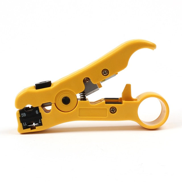 Flat or Round UTP Cat5 Cat6 Wire Coax Coaxial Stripping Tool Universal Cable Stripper Cutter Stripping Pliers Tool for Network