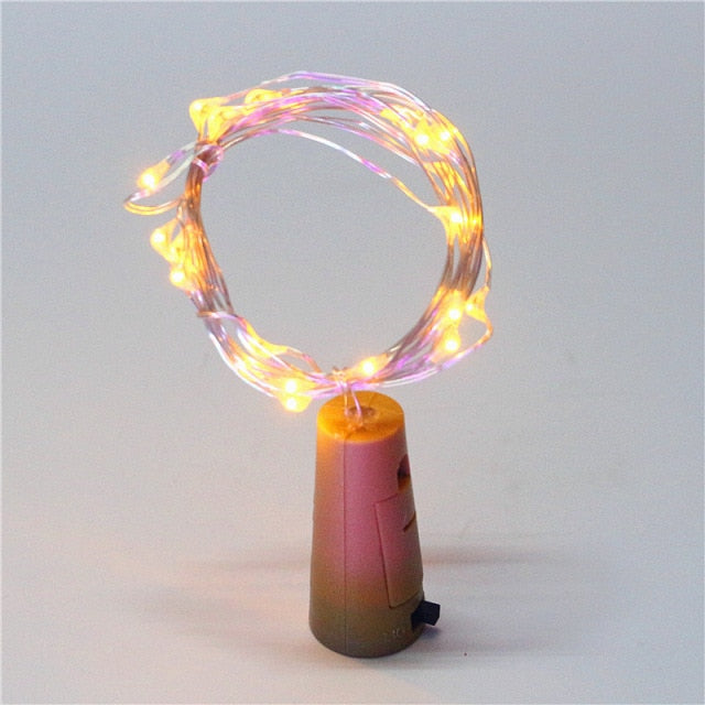 Wine Bottle Cork Lights String 20 LED Fairy Lights Battery Power Party Wedding Christmas Halloween Decoration Bar Bottle Lights