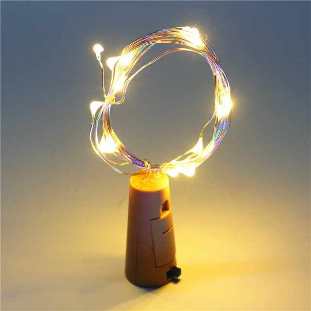 Wine Bottle Cork Lights String 20 LED Fairy Lights Battery Power Party Wedding Christmas Halloween Decoration Bar Bottle Lights