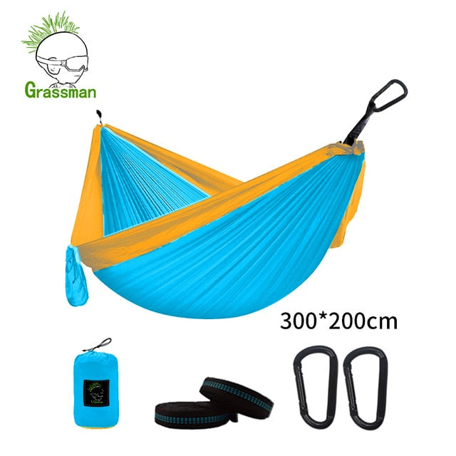 300*200cm Portable Camping Parachute Hammock Survival Garden Outdoor Furniture Leisure Sleeping Hamaca Travel Double Hanging Bed