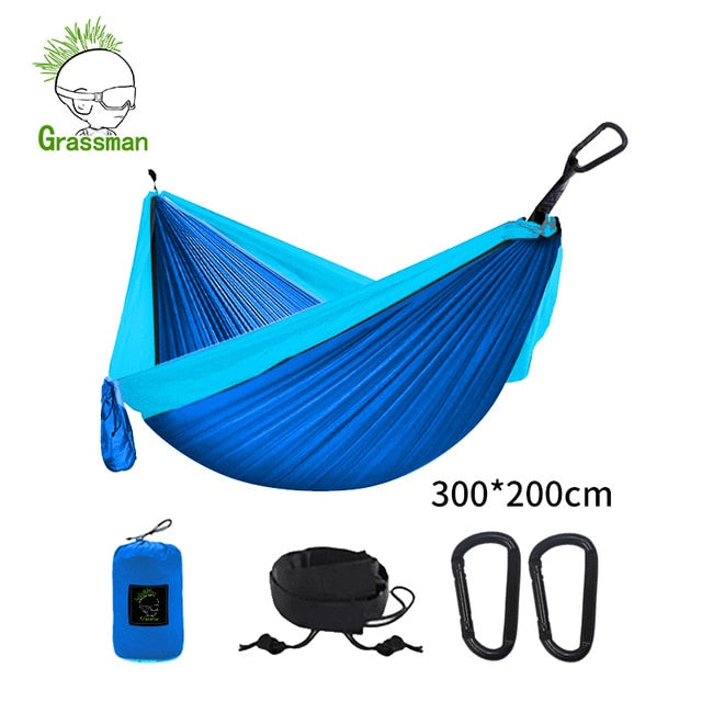 300*200cm Portable Camping Parachute Hammock Survival Garden Outdoor Furniture Leisure Sleeping Hamaca Travel Double Hanging Bed