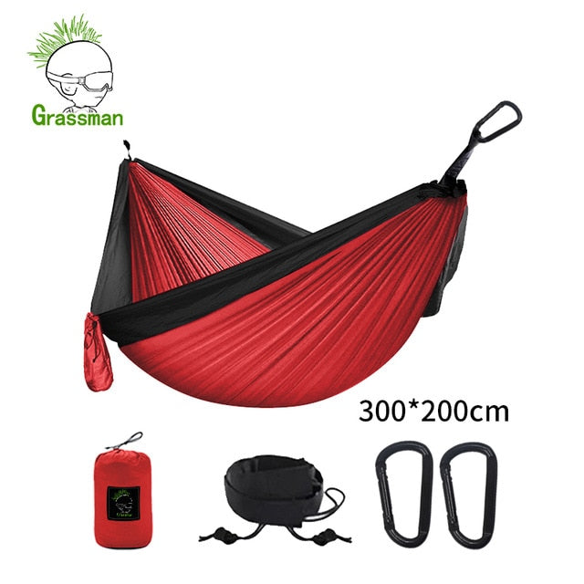 300*200cm Portable Camping Parachute Hammock Survival Garden Outdoor Furniture Leisure Sleeping Hamaca Travel Double Hanging Bed